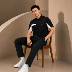 China Imported Fabrics Polo Black